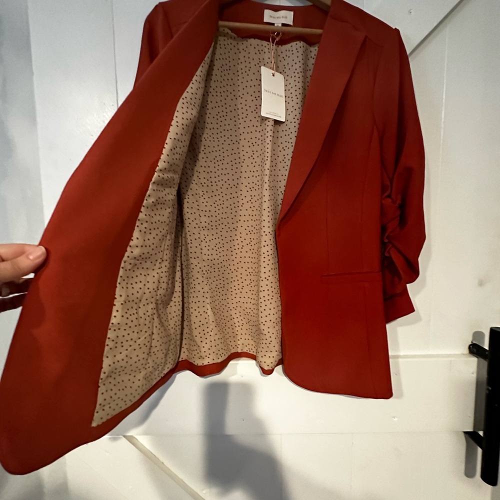 Blazer lined ruched sleeves medium